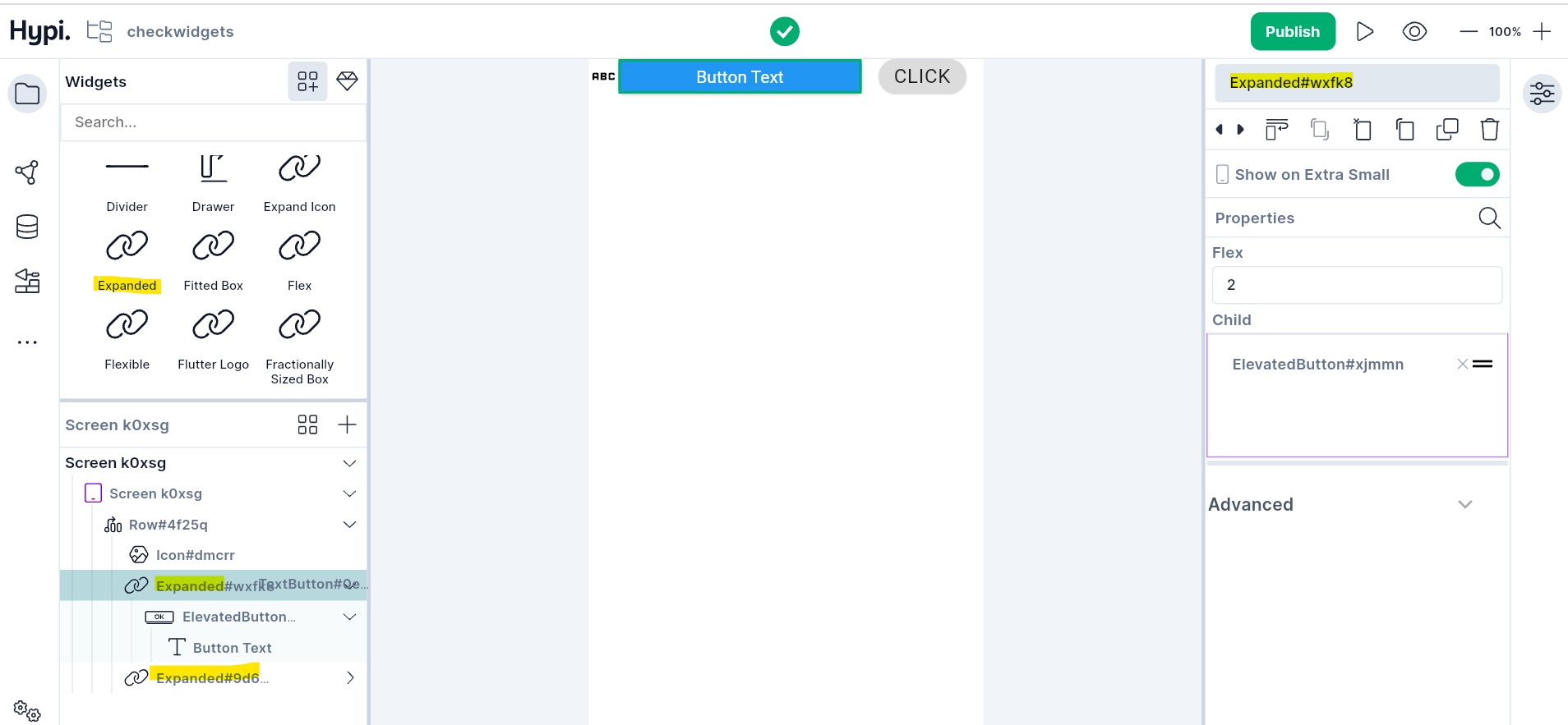 Widget Expanded