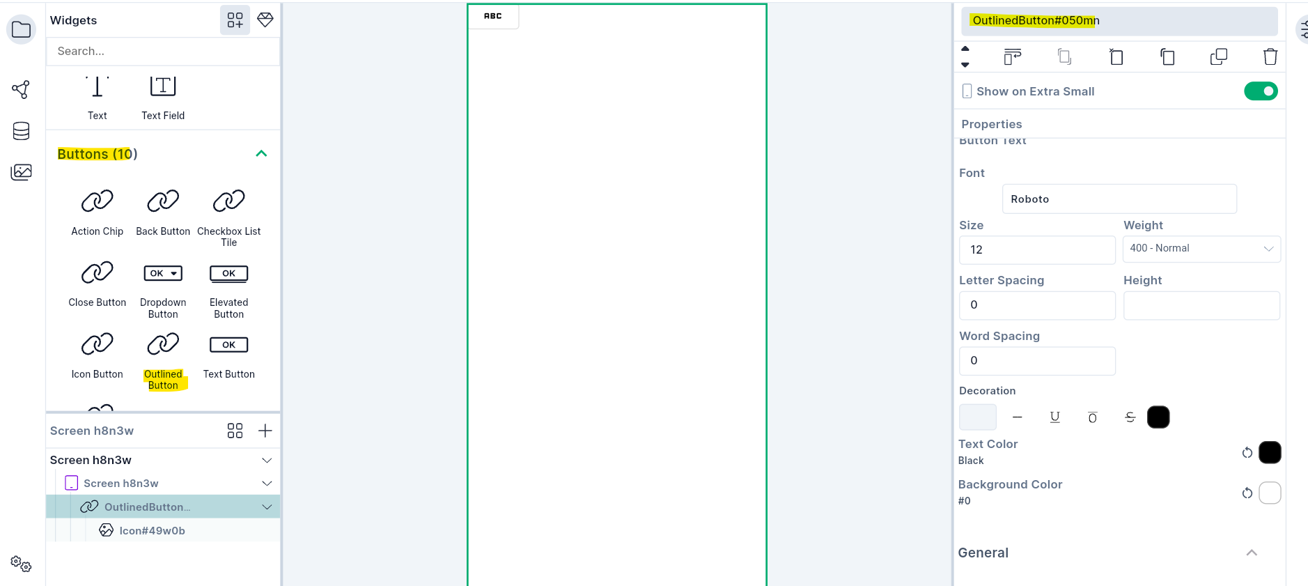 Widget Outlined Button