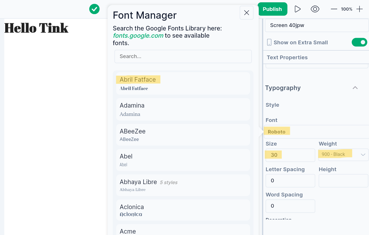 Text-Widget