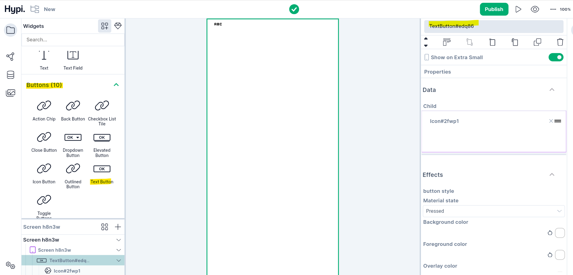 Widget Text Button